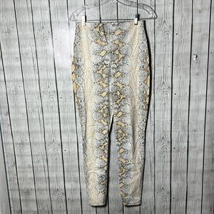 Prettylittlething vegan snakeskin pull on pants size 6